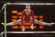 Svetlana Boginskaya (USSR) competng on the asymmetric bars at the 1988 Seoul Olympic Games.