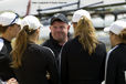 A portrait image of the coach of Egg Harbor Township before his crew go out to race at the 2010 Women's Henley Regatta on the River Thames.
