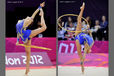 Evgeniya Kanaeva (Russia) competing with Hoop during the Rhythmic Gymnastics competition of the London 2012 Olympic Games.
