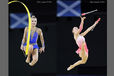 Stephani Sherlock (England) and Amy Quinn (Australia) compete with exuberance the Rhythmic Gymnastics event at the 2014 Glasgow Commonwealth Games.