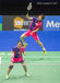 Wang Yilyu and Tang Jinhua (China) in action during the mixed double competition at the 2016 All England Badminton Championships in Birmingham