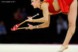 Simone Luiz (Brazil) competing with Clubs at the World Rhythmic Gymnastics Championships in Montpellier.