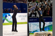 A double image of Evan Lysacek (USA) showing a moment of hope in his free programme (left) and with the gold medal during the award ceremony (right) at the 2010 Winter Olympic Games in Vancouver.