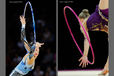 Generic images of the eyes and fingers of gymnasts competing with Hoop at the World Rhythmic Gymnastics Championships in Montpellier.