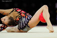 Alexandra Piscupescu (Romania) competing with Ball at the World Rhythmic Gymnastics Championships in Montpellier.