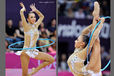 Daria Dmitireva (Russia) competing with Hoop at the Rhythmic Gymnastics competition of the London 2012 Olympic Games.