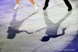 A generic image of the shadows of skaters performing in the Exhibition Gala at the 2012 ISU Grand Prix Trophy Eric Bompard at the Palais Omnisports Bercy, Paris France.
