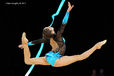 Cynthia Valdez Perez (Mexico) competing with Ribbon at the World Rhythmic Gymnastics Championships in Montpellier.