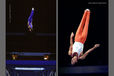 A double image depicting the debut Trampolining event at the Sydney 2000 Olympic Games and featuring Alan Villafuerte (Netherlands) on the right.