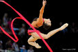 Monika Mickova (Czech Republic) competing with Ribbon at the World Rhythmic Gymnastics Championships in Montpellier.