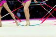 The group from Israel competing at the World Rhythmic Gymnastics Championships in Montpellier.