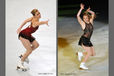 Ashley Wagner (USA) winner of the gold medal competing in the short programme (left) and performing in the Exhibition Gala (right) at the 2012 ISU Grand Prix Trophy Eric Bompard at the Palais Omnisports Bercy, Paris France.