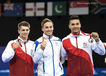 The Pommel Horse medallists at the 2014 Glasgow Commonwealth Games (gold Daniel Keatings Scotland, silver Max Whitlock England, bronze Louis Smith England).