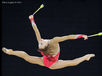 Patricia Bessoubenko (Canada) competing with clubs during the rhythmic gymnastics competition at the 2014 Glasgow Commonwealth Games.