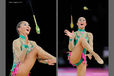 Aliya Garayeva (Azerbaijan) competing with Clubs at the World Rhythmic Gymnastics Championships in Montpellier.