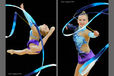 Mirjana Sekovanic (Croatia) competing with Ribbon at the World Rhythmic Gymnastics Championships in Montpellier.