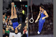 Danell Leyva (USA) competing on Rings at the 2012 FIG World Cup in the Emirates Arena
