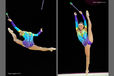 Ulyana Trofimova (Uzbekhistan) competing with Clubs at the World Rhythmic Gymnastics Championships in Montpellier.