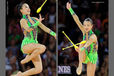 Yeon Jae Son (Korea competing with Clubs at the World Rhythmic Gymnastics Championships in Montpellier.