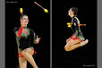 Carolina Rodriguez (Spain) competing with Clubs at the World Rhythmic Gymnastics Championships in Montpellier.