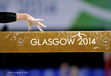 A generic image of the hand of a gymnast about to compete on beam at the 2014 Glasgow Commonwealth Games.