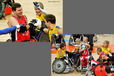 Action from the Canada versus Sweden Wheelchair Rugby match at the London 2102 Paralympic Games.