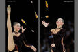 Alina Maksymenko (Ukraine) competing with Clubs at the World Rhythmic Gymnastics Championships in Montpellier.