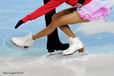 A generic image of the feet of pairs skaters competing at the 2012 European Figure Skating Championships at the Motorpoint Arena in Sheffield UK January 23rd to 29th.