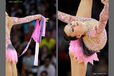 Liubou Charkashina (Belarus) competing with Ribbon at the World Rhythmic Gymnastics ChampioAustrianships in Montpellier.