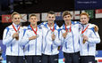 The team from Scotland win an historic silver medal in the team event of the Gymnastics competitions at the 2014 Glasgow Commonwealth Games.