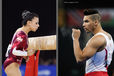 England's Claudia Fragapane and Louis Smith clear away the excess chalk dust before competing during the Gymnastics competition of the 2014 Glasgow Commonwealth Games.