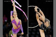British gymnast Frankie Jones competing with Ribbon and Hoop at the World Rhythmic Gymnastics Championships in Montpellier.