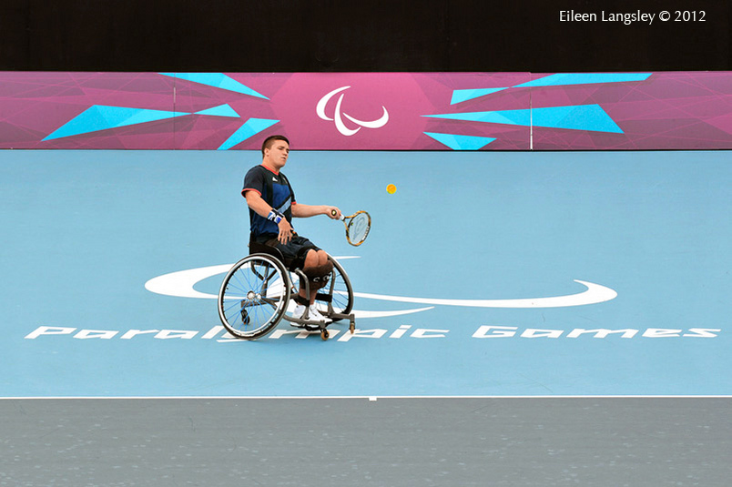 Gordon Reid and the Paralympic logo