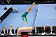 Kaitlyn Hofland (Canada) competing on Vault at the 2012 FIG World Cup in the Emirates Arena