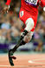 A cropped image of the blades of Blake Leeper (USA) competing in the 200 metres T44 event in the Athletic competition at the London 2012 Paralympic Games.