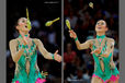 Aliya Garayeva (Azerbaijan) competing with Clubs at the World Rhythmic Gymnastics Championships in Montpellier.