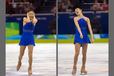 The finish of a flawless performance - a double image of Yu Na Kim (Korea) as she  celebrates finishing her perfect routine in the Free programme of the Ladies competition at the 2010 Vancouver Winter Olympic Games.