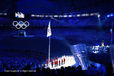 The Olympic Flag raised