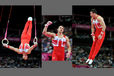 Kristian Thomas (Great Britain) competing on Rings during the Artistic Gymnastics competition of the London 2012 Olympic Games.