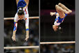 Andreea Iordache (Romania) competing on asymmetric bars during the gymnastics competition of the London 2012 Olympic Games.