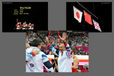 The British men's team and their coaches celebrate winning the bronze medal in the team competition of the Gymnastics event at the 2012 London Olympic Games.