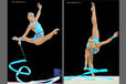Anastassia Johansson (Sweden) competing with Ribbon at the World Rhythmic Gymnastics Championships in Montpellier.