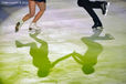 A generic image of the shadows of skaters performing in the Exhibition Gala at the 2012 ISU Grand Prix Trophy Eric Bompard at the Palais Omnisports Bercy, Paris France.