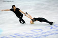 Tatiana Solosozhar and Maxim Trankov (Russia) competing in the Pairs event at the 2012 European Figure Skating Championships at the Motorpoint Arena in Sheffield UK January 23rd to 29th.