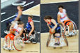 A blurred motion image of women's wheelchair Basketball at the London 2012 Paralympic Games.