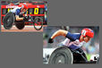 David Weir (Great Britain) at the start of the race and in full flow during the 5000 metres T54 during the Athletic competition at the London 2012 Paralympic Games.