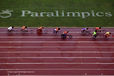 Racing past the Paralympic logo