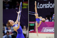 Joanna Mitrosz (Poland) competing with Hoop during the Rhythmic Gymnastics competition of the London 2012 Olympic Games.