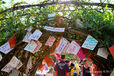 Goodwill and good luck messages left by spectators and families in the landscaped garden adjacent to the Stadium.