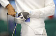 A generic image of the hands of a fencer competing in the Men's Epee event at the 2011 European Fencing Championships at the English Institute of Sport Sheffield July 18th.